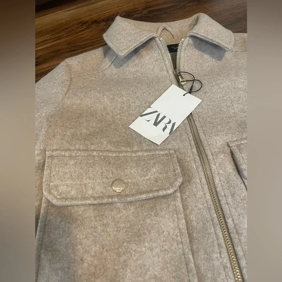 Zara Beige Pea Coat for Women - Picture 4 of 4